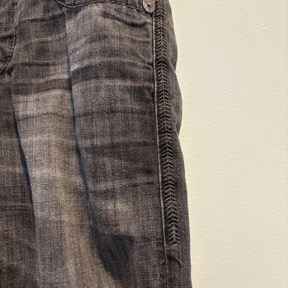 True Religion Jeans Men 30x34 Black Ricky Distressed Flap Pockets Selvedge USA - Picture 8 of 16